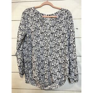 Xirena Gauze Top Relaxed fit Buttons Long Sleeve Women Size S